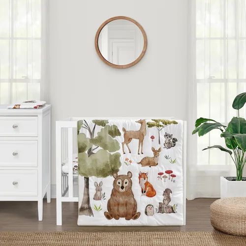 Miniatura 7 de Sweet Jojo Designs Juego de ropa de cama unisex de animales de la selva para bebé, bebé, cuarto de bebé, manta para recién nacido, manta portátil