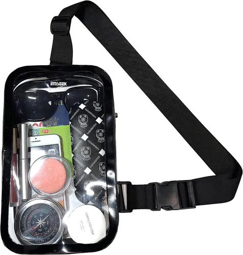 Bolsa transparente aprobada para estadios, bolsa cruzada para el hombro, bolso de pecho para concierto, deporte, evento, festival, fiesta |