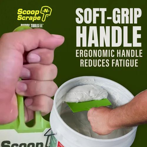Miniatura 5 de Buddy Tools - Cuchara curvada para cubos de 5 galones, raspador de cubo de nailon para barro de paneles de yeso, pintura, resina epoxi, raspa cubos