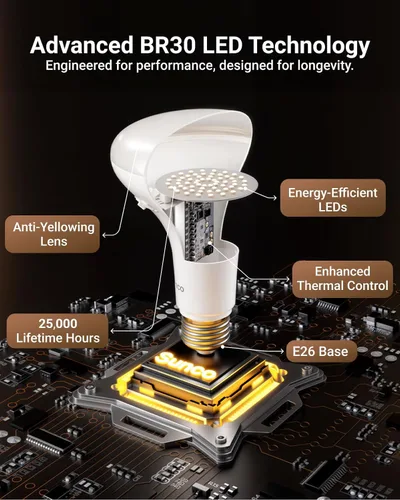 Miniatura 6 de Sunco - Paquete de 12 bombillas LED BR30, bombillas empotradas, bombilla de inundación para interiores, 850 LM, 11 W (equivalente a 65 W), CCT