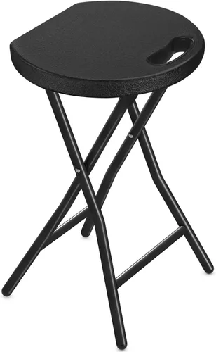 Miniatura 15 de TAVR Furniture Silla plegable portátil con asa, taburete plegable redondo resistente con capacidad de 500 libras para adultos, taburete plegable