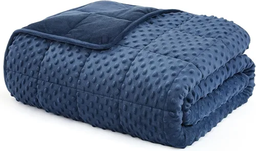 Miniatura 16 de L'AGRATY Manta con peso de 5 libras, para regazo, manta pequeña y portátil para adultos, refrescante, para viajar, relajarse y dormir, para todas