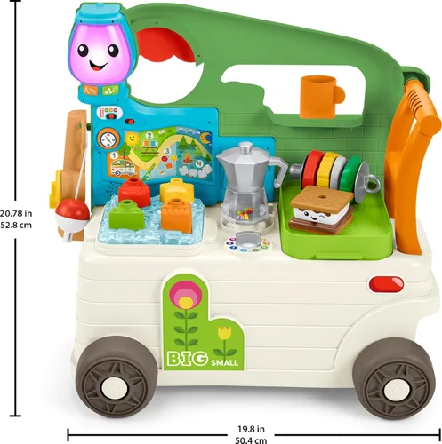 Miniatura 7 de Fisher-Price Juguete de Bebé a Niño Pequeño Laugh & Learn 3-en-1 Caminador y Centro de Actividades Camper Portátil con Smart Stages para Edades