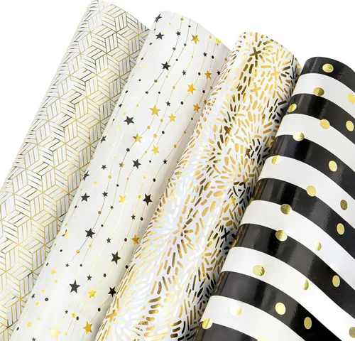 Miniatura 9 de Plum Designs Hojas de papel de regalo – papel de regalo de feliz cumpleaños para niñas, papel de regalo divertido para niñas, 14 hojas de papel