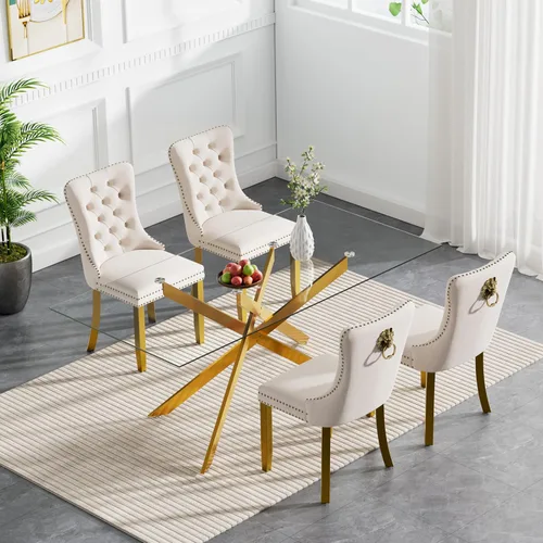 Miniatura 68 de HomVent Juego de mesa de comedor redonda de vidrio de 3 piezas, juego de mesa de comedor de vidrio templado para 2 mesas de cocina con 2 sillas