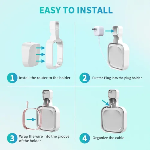 Miniatura 3 de Soporte de montaje en pared para eero 7 router Mesh Wi-Fi System – Sin cables desordenados, soporte de pared para extensor eero 7, soporte