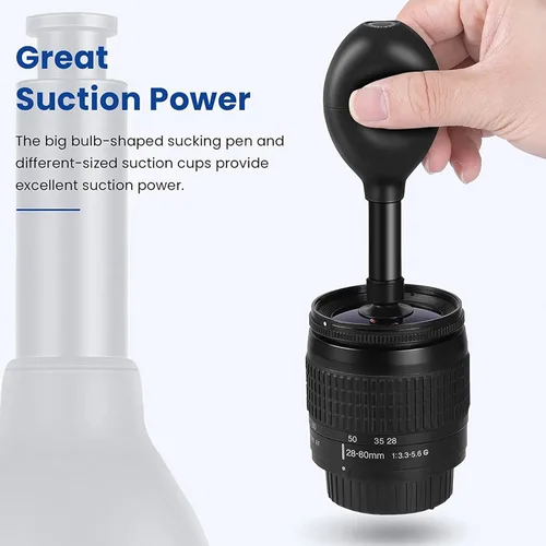 Miniatura 5 de Kit de ventosa de lente 8 en 1 con 7 ventosas intercambiables de succión fuerte manual de aspiración al vacío extractor de lente para reparación