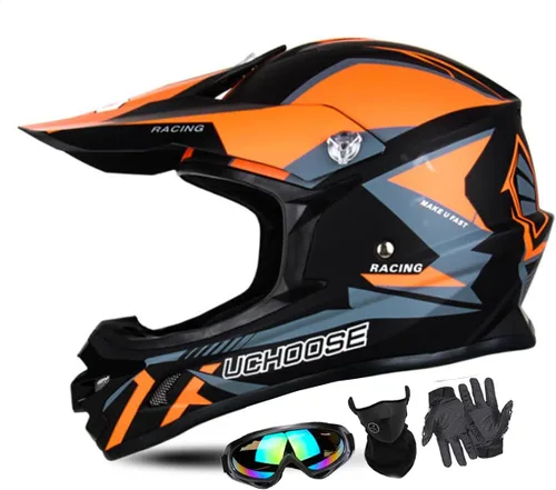 Casco de motocross para adultos, motocicleta, BMX, ATV, todoterreno, casco de bicicleta de montaña ajustable, visera solar aprobada por puntos