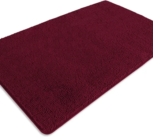 Miniatura 296 de Alfombra de baño pequeña de 12 x 18 pulgadas, lavable y absorbente, antideslizante, alfombra de baño de felpilla gruesa y suave para baño, ducha