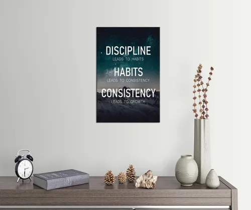 Miniatura 3 de Disciplina Hábitos Consistencia Crecimiento Arte Motivacional para Pared Póster Inspirador Impresiones en Lienzo Obras de Arte para Oficina A-UNO-31