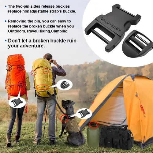 Miniatura 6 de Hebilla de liberación lateral rápida de 1 pulgada, clip ajustable sin costura, reemplazo de plástico para correas de nailon, cinturón de mochila 2-2