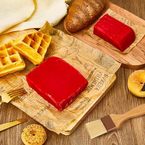 Miniatura 6 de Bloque de cera de queso para conservar queso, 2.2 libras, cera roja para hacer queso con cepillo para almacenamiento a largo plazo, para una