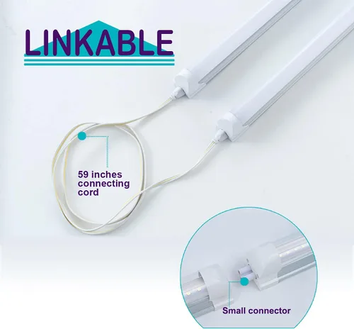 Miniatura 5 de Luminaria de tienda de 4 pies T8 LED , de 24 vatios integrado de T8 LED tubo de luz, luz blanca súper brillante 6500K, cubierta lechosa, con cable