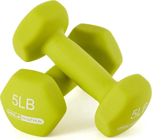 Miniatura 8 de HolaHatha Neoprene Dumbbell Weights Set w/Rack, Home Gym Equipment - Portable Weighted Exercise Dumbbells for Fitness, Training, and Lifting