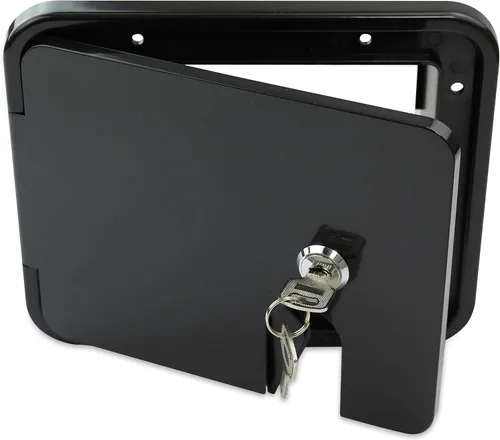 Escotilla de acceso eléctrico para cable de alimentación de autocaravana, cámper, remolque (Negro-1802MB)