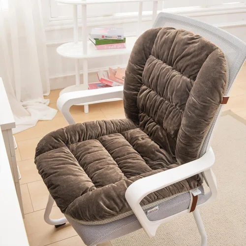 Cojín para silla de escritorio, cojín para silla de oficina, cojín de asiento con soporte de espalda, almohadilla integrada con banda fija para