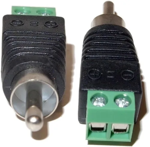 Miniatura 2 de Evertech 10 unids RCA macho jack a audio video tornillo terminal conector CCTV AV Balun