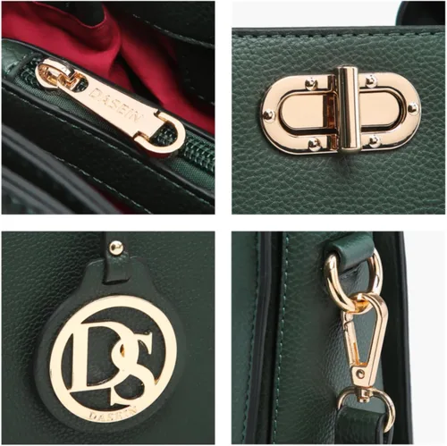 Miniatura 6 de Dasein Bolsos de mano para mujer, bolsos de mano con asa superior, bolsos de trabajo, bolsos de hombro con embrague a juego, juego de 2 piezas