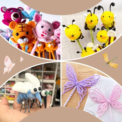 Miniatura 90 de Zlulary Juego de 100 limpiapipas de chenilla, de color sólido, para limpiar tuberías, manualidades, manualidades, decoración, tallos de felpilla Gris