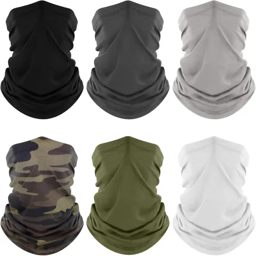 Miniatura 38 de Fuinloth Polaina para el cuello, paquete de 6 unidades de máscara facial con protección UV refrescante para hombres y mujeres