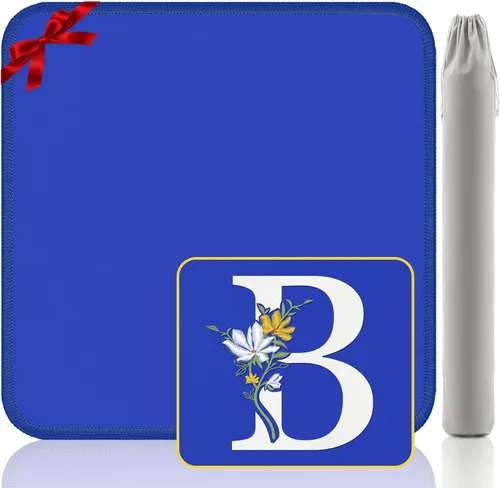 Miniatura 42 de Tapete Mahjong para mesa, neopreno antideslizante con reducción de ruido, 32.4 x 32.4 pulgadas, azul, perfecto para mahjong americano, póker