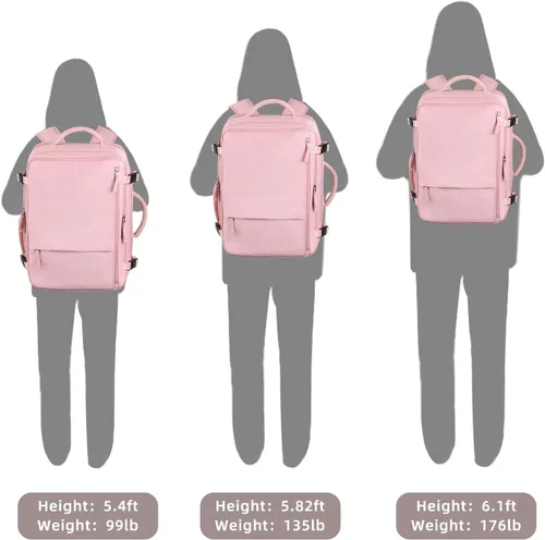 Miniatura 49 de Mochila de Viaje Snoffic para Mujer, Negro, 17 pulg.