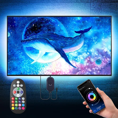 Miniatura 7 de Nexillumi - Luces LED para TV, retroiluminación LED de 13.2 pies para 32-65 pulgadas, tira de luces LED RGB detrás de la TV, control remoto por