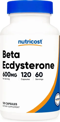 Nutricost Beta Ecdysterone 600 mg por porción, 120 cápsulas, vegano, sin OMG, sin gluten, 60 porciones