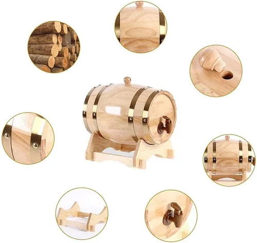 Miniatura 6 de Barril de vino Barril de madera maciza 5L/10L/20L/50L Barril de vino, dispensador especial de barril de vino de madera, vino tinto envejecido