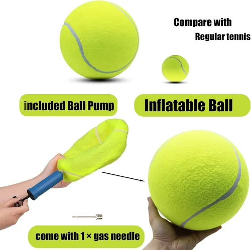 Miniatura 4 de Magicorange Paquete de 4 pelotas de tenis gigantes de 9.5 pulgadas, pelotas de tenis grandes para perros, para deportes al aire libre