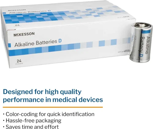 Miniatura 2 de McKesson Baterías alcalinas, D - Ideal para dispositivos médicos, desechables, 1.5V, 24 unidades, 6 paquetes, 144 en total