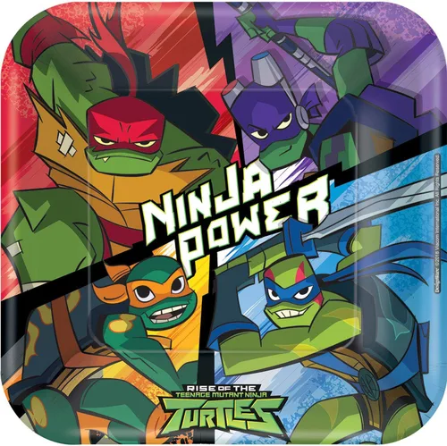 amscan 552209 - Platos de papel para fiesta de las Tortugas Ninja Teenage Mutant - Paquete de 8