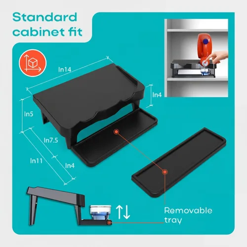 Miniatura 2 de Skywin TidyFriend - Estante para detergente para cuarto de servicio, capacidad para 2 dispensadores de jabón líquido, organizador de estación