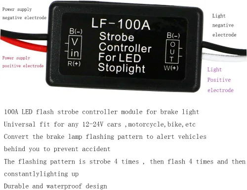 Miniatura 3 de Controlador de flash controlador estroboscópico módulo intermitente para luz LED de freno de coche (LF-100A)