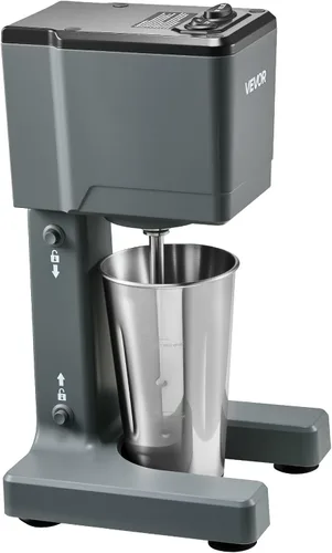 Miniatura 9 de VEVOR Batidora, máquina de batido de una sola cabeza de 150 W, altura ajustable, mezclador de bebidas de ajuste de doble velocidad con taza de acero