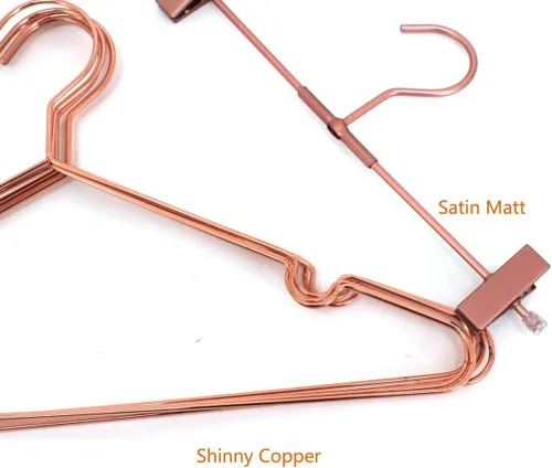 Miniatura 3 de Paquete de 30 perchas de 13 pulgadas para niños, color oro cobre rosa, con alambre de metal brillante, para almacenamiento y exhibición de camisas