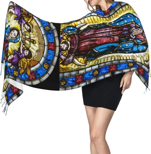 Miniatura 3 de Waygotee Our Lady Of Guadalupe Virgin Mary Soft Cashmere - Bufandas ligeras para mujer, chales grandes y envolturas