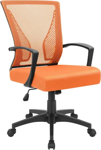 Miniatura 18 de Furmax Silla de oficina ergonómica de escritorio para computadora, silla de malla, respaldo medio, soporte lumbar giratorio con reposabrazos
