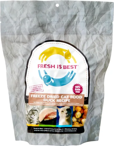 Fresh Is Best Duck Alimento liofilizado para gatos – Alimento crudo para gatos para gatitos y felinos adultos – Pato liofilizado con alto contenido