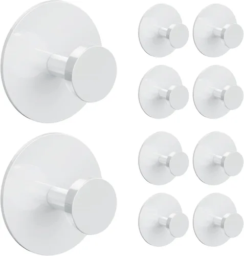 Miniatura 12 de bussdis Ganchos Multifuncionales para Toallas para Pared de Baño - Acero Inoxidable Extra Adhesivo, Soporta hasta 12 LB, Ganchos para Abrigos