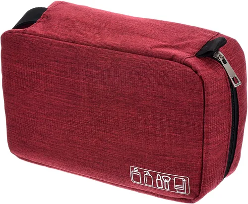 Miniatura 7 de PATIKIL Neceser de viaje, organizador de maquillaje portátil, bolsa de aseo impermeable con gancho para colgar para hombres y mujeres, Gris