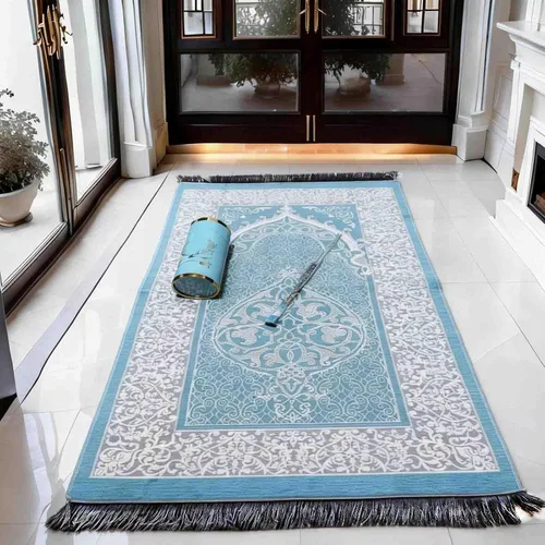 Miniatura 2 de Alfombra de oración musulmana portátil y cuentas con caja de regalo, tapete de oración islámica suave, tapete de oración de viaje para hombres