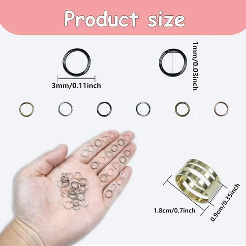 Miniatura 2 de YAKA 12000 piezas de 0.118 in, caja de 6 colores, anillo de salto abierto, llavero de joyería para accesorios de fabricación de joyas, 1 herramienta