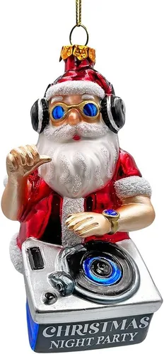 Miniatura 32 de Adorno de cristal soplado a mano de Papá Noel de safari aventurero, decoración navideña temática de viaje de explorador africano de la selva