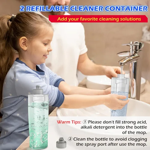 Miniatura 3 de Trapeadores en aerosol para limpieza de suelos: mopas húmedas MEXERRIS con 4 almohadillas lavables para Swiffer Powermop y 2 botellas recargables.