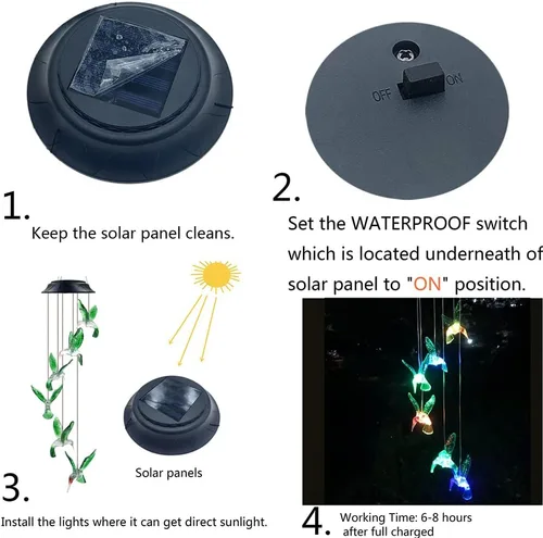 Miniatura 3 de Campanillas solares de colibrí, regalos de cumpleaños únicos para mujeres/mamá/abuela, mejores ideas de jardinería