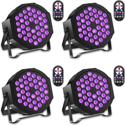 Miniatura 10 de U`King Luces negras para fiesta brillante, 72 W, UV, 36 LED, luz negra que brilla en la oscuridad, luz negra estroboscópica con control remoto DMX 1