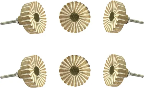 Miniatura 22 de Perilla Home Juego de 6 pomos de puerta de madera - Pomos decorativos ovalados con incrustación para puerta con mango, elegante adición