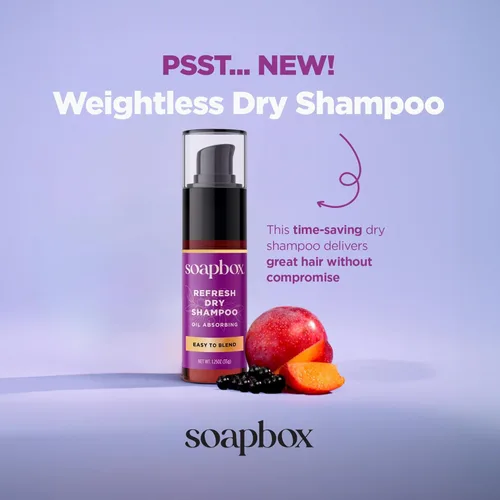 Miniatura 2 de Soapbox Refresh Dry Champú en polvo, absorbe el aceite y da volumen al cabello, champú seco sin aerosol en polvo para el cabello con biotina