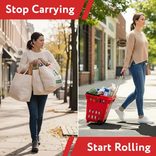 Miniatura 2 de DBEST PRODUCTS - Carrito para compras/ropa sucia Rojo